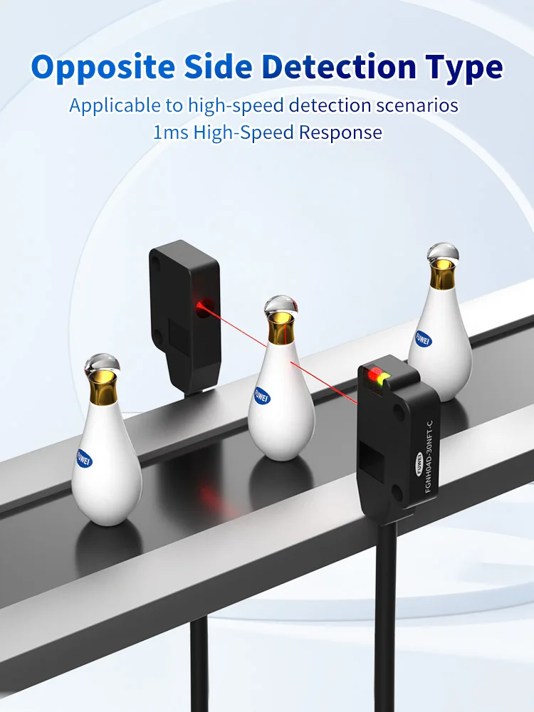FUWEIFGNH04D-50PFT-C Präzisionserkennung Hochgeschwindigkeitsstabilität Ultradünner fotoelektrischer Sensor Micro Sensing Photoelektrisches Quadrat – Detail 3