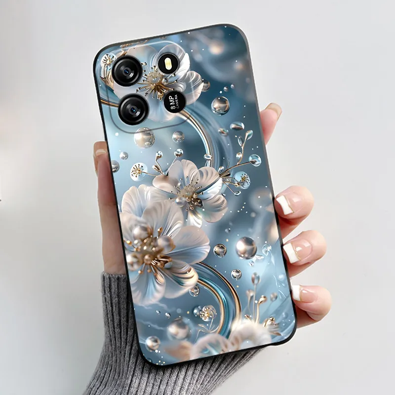 For Blackview Wave 6C Case Fashion Butterfly Flower Black Soft Silicone Back Cover For Blackview Oscal Flat 1C Wave6C Phone Case