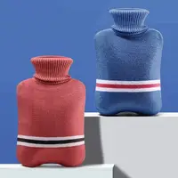 Botella de agua caliente con cubierta de punto, bolsa de agua caliente duradera de 1L/2L para aliviar el dolor, terapia de frío y caliente, calentador de manos y pies, regalos para mujeres