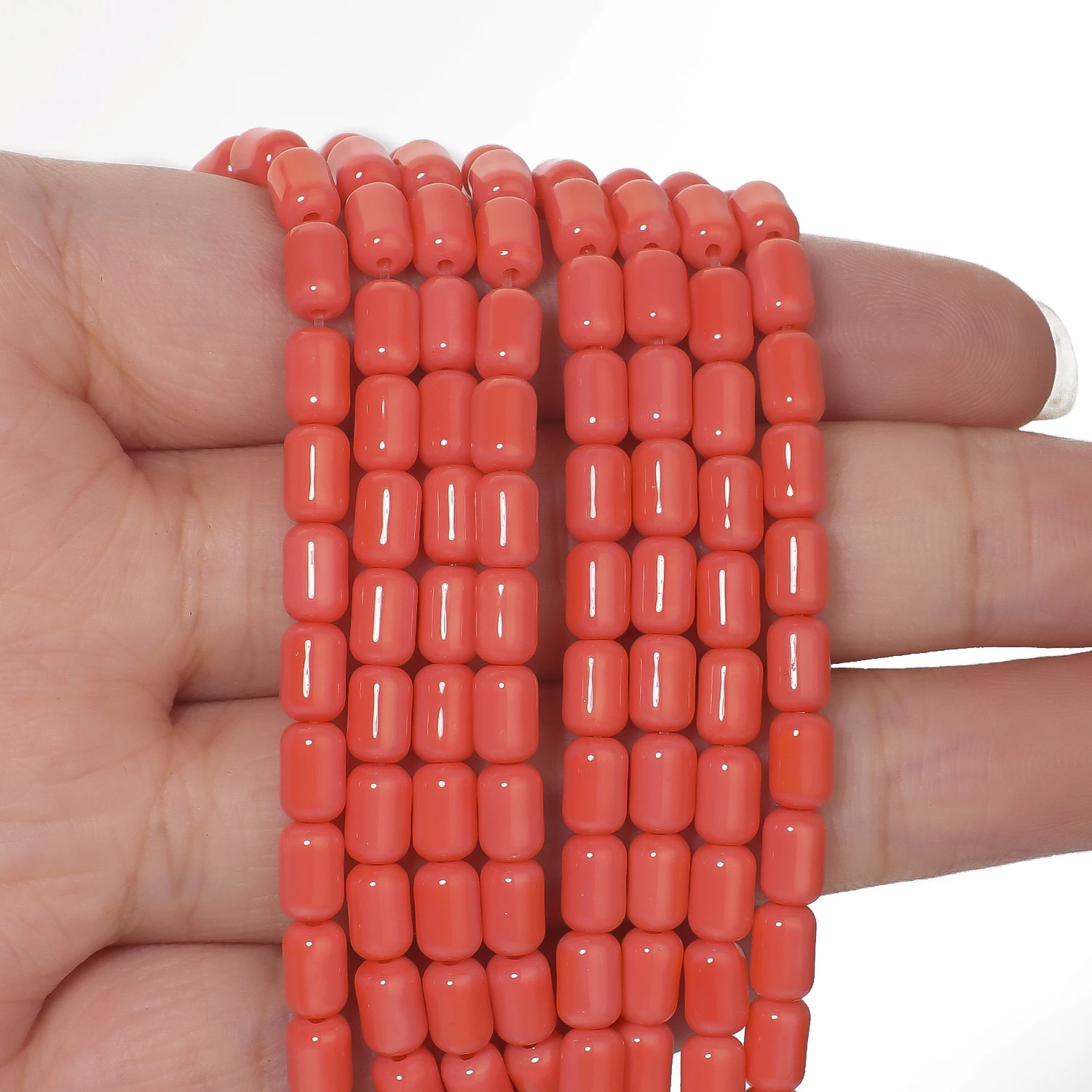 4 x 6 mm bunte zylindrische Porzellan-Kristall-Quarzperlen, glatte, einfarbige Glasperlen für handgefertigte DIY-Armband-Anhänger – Detail 26