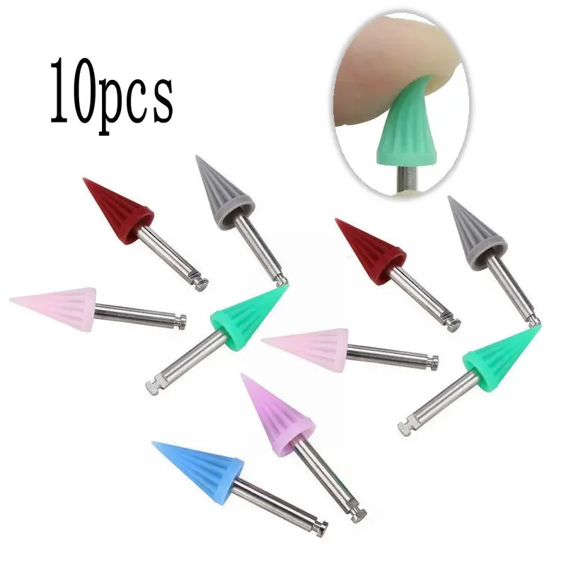 10pcs Dental Polishing Cup Brush Dentist Tool Rubber Silicone Tapered Prophy Polishing Cup Teeth Whitening Products