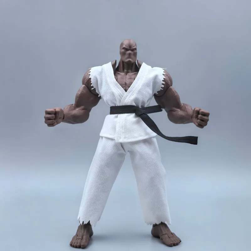 【Nur Kleidung】1/12 Street Fighter Ryu Ken Taekwondo Judo-Trainingsanzug, Weste, Hose, Gürtel-Set für 6-Zoll-Actionfiguren, Romankey-Körper – Detail 2