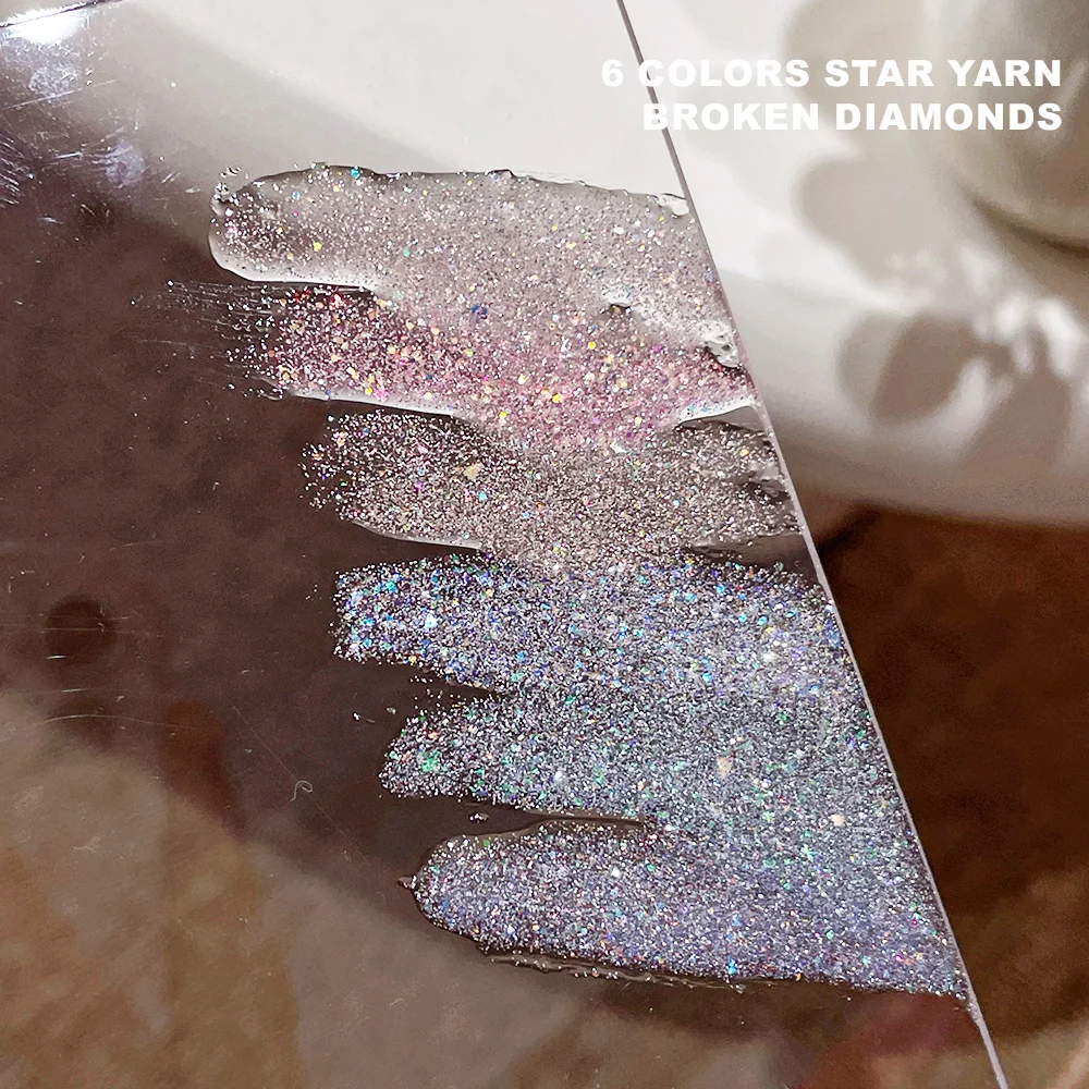 KANIU 12ml Star Diamond Gel Polonês - Vermelho/Azul/Rosa Glitter Nail Gel Esmagado Diamante Explosão Flash Soak Off Gel UV para Manicure