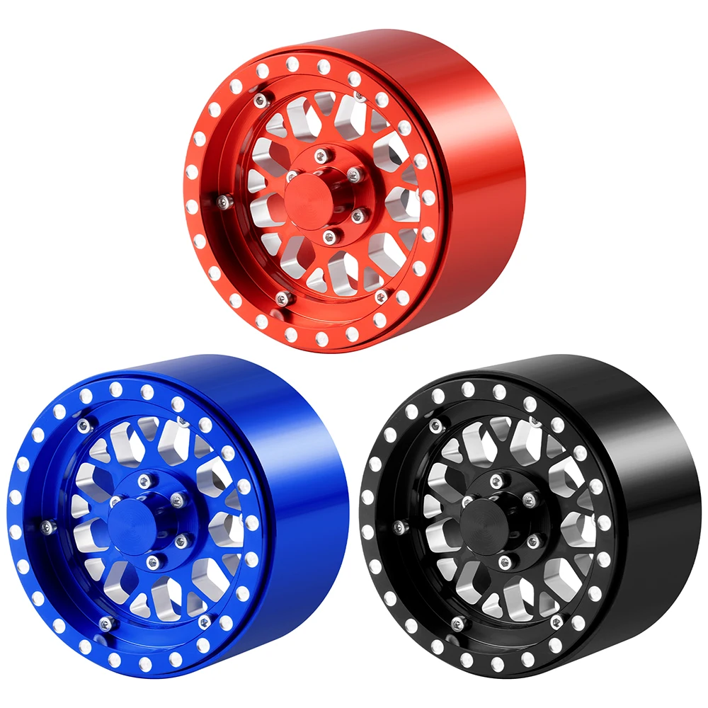 

MIBIDAO 4Pcs 2.2 inch 39mm Metal Alloy Beadlock Wheel Rims Hub for Axial RBX10 AXI03005 TRX-4 1/10 RC Crawler Car Model Parts
