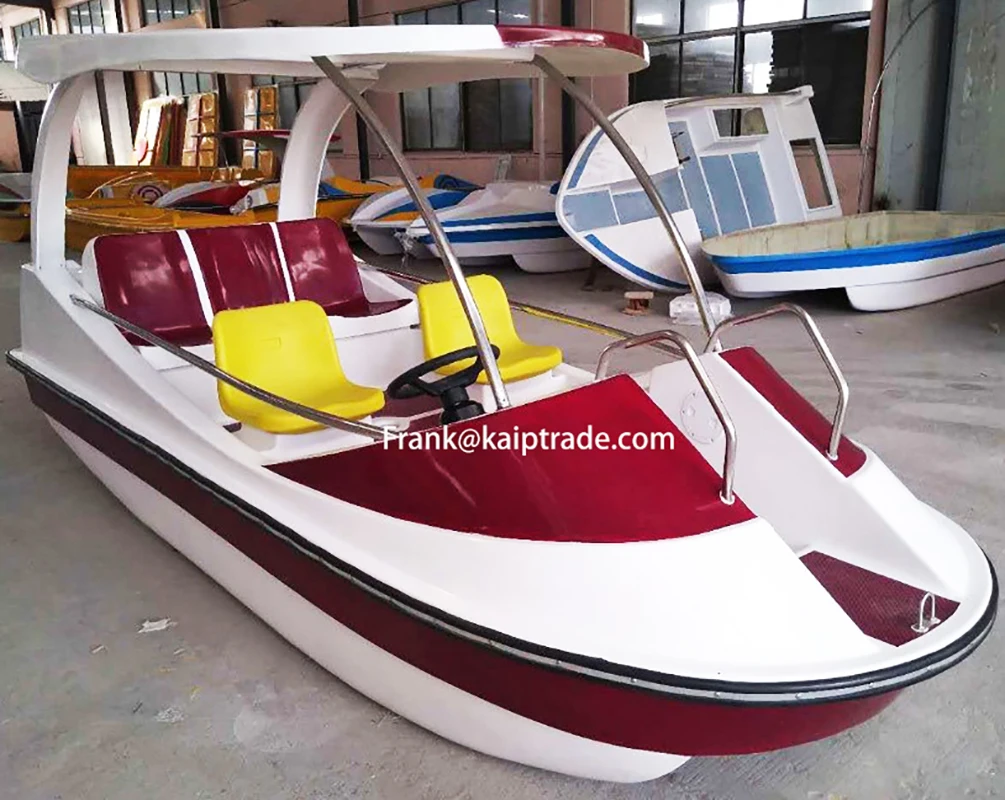 5 person water park rental electric fiberglass boat with inboard motor pedal amusement leisure equipment easy drive cruise boat