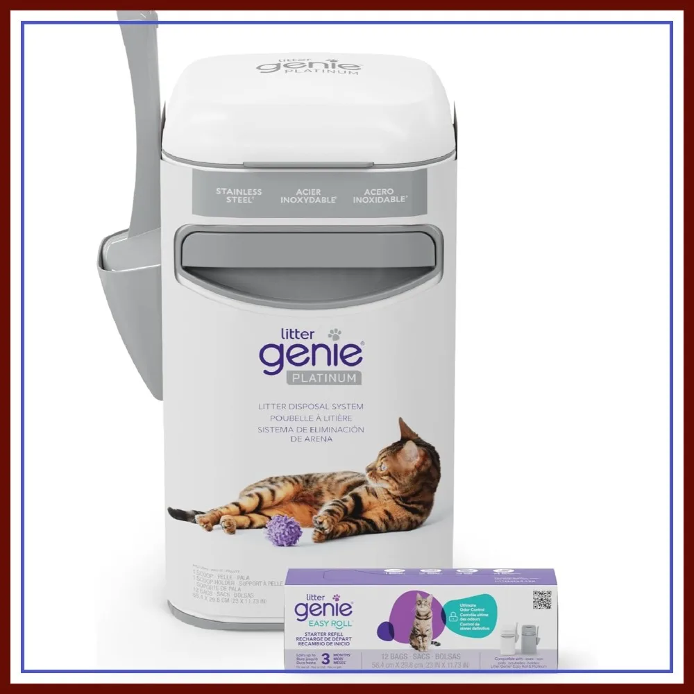 

Stainless Steel Litter Genie Platinum Pail with Easy Roll Refill