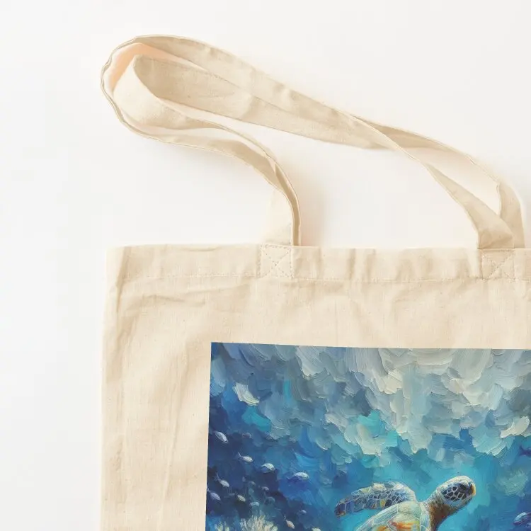 الذهاب إلى الهواء - حقيبة السباحة على شكل سلحفاة بحرية حقيبة قماش حقيبة نسائية فاخرة من القماش صديقة للبيئة قابلة للطي