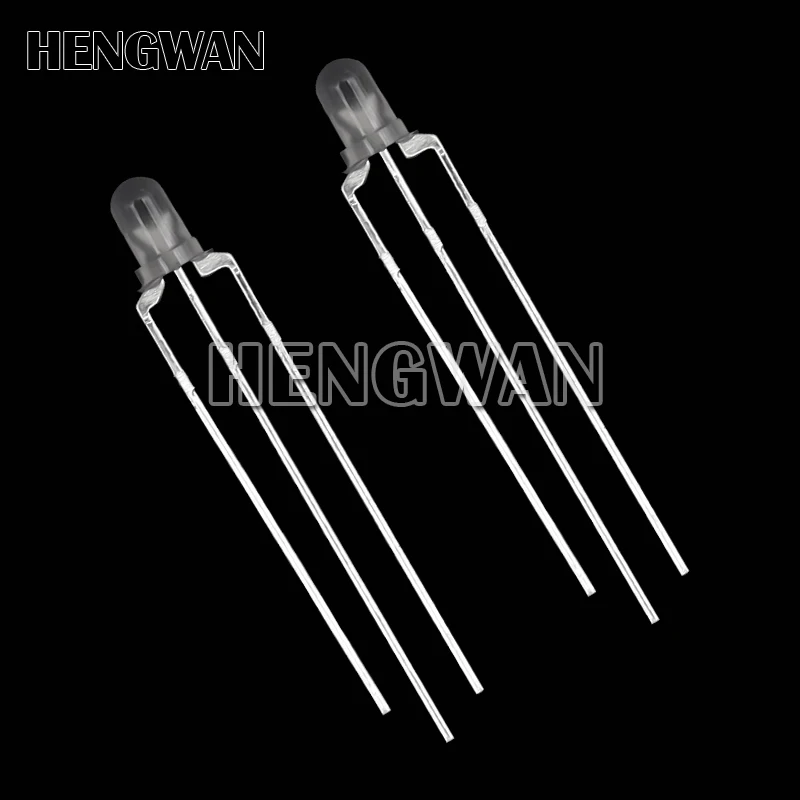 50pcs F3 3MM Round Clear / Fog Two Color Common Anode / Cathode LED Red & Green Red & Blue Bi-Color 3 Pins Light Emitting Diode