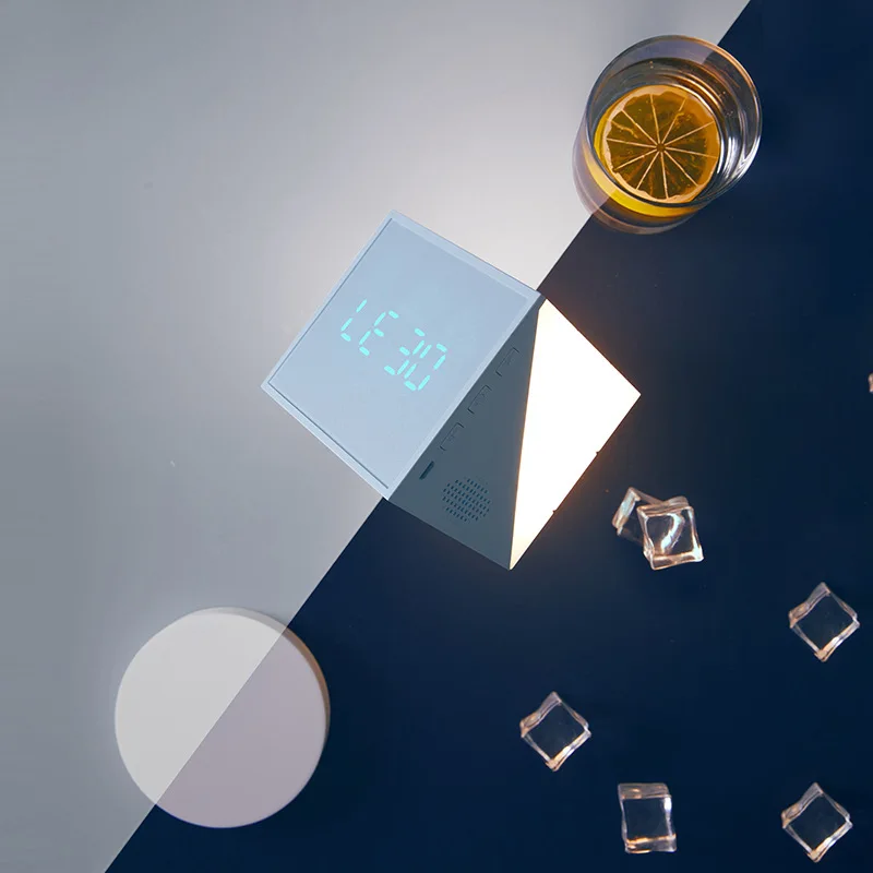 C2001-Creative Time Cube Alarm Clock LED Colorful Dream Cute Night Light USB Charging Bedside Intelligent Children Small Lamp