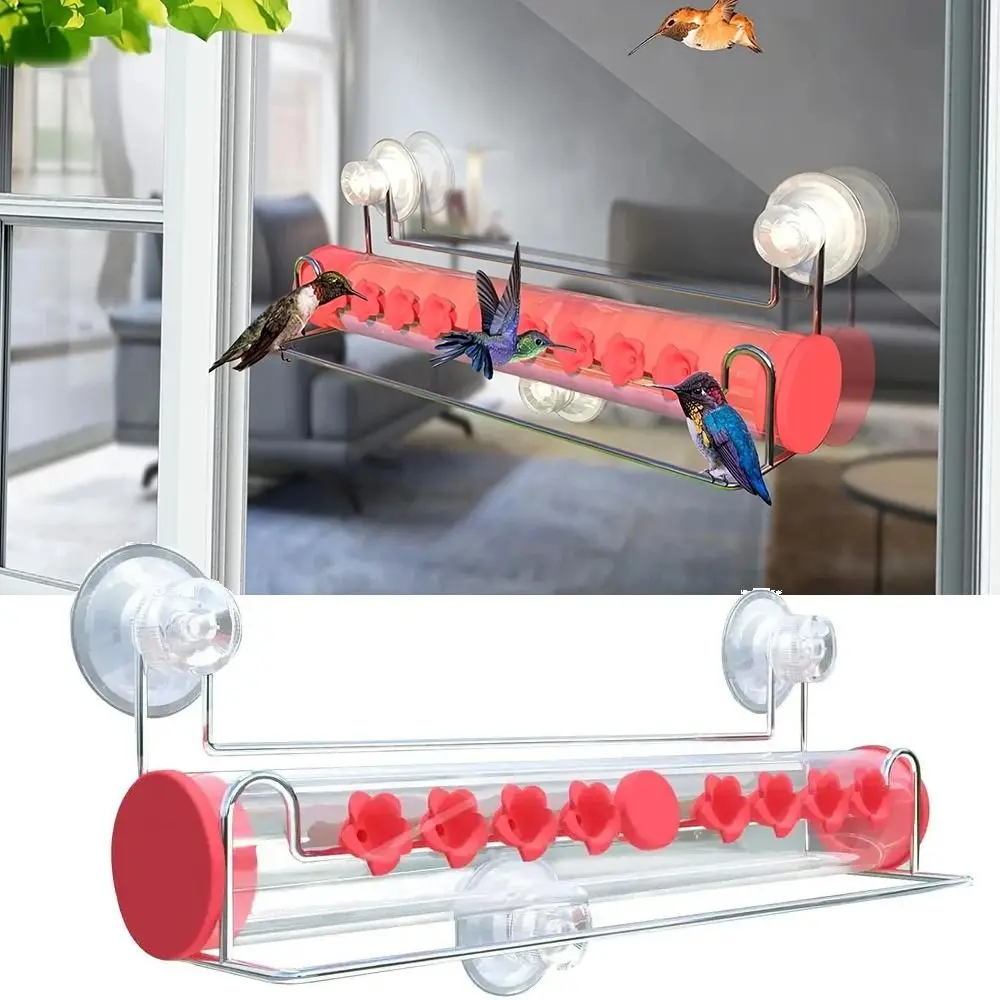 Strong Suction Cups Window Hummingbird Feeder Leakproof Ant-Proof Hanging Clear Bird Feeder Attract Easy To Fill