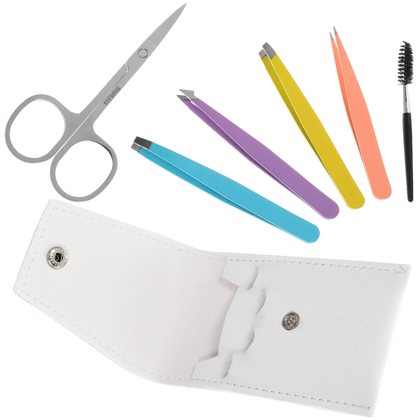 6Pcs Eyebrow Clamp Tool Set Premium Material Lightweight Eyebrow Tweezer Shaper for on The Go Travel Camping Salon Use