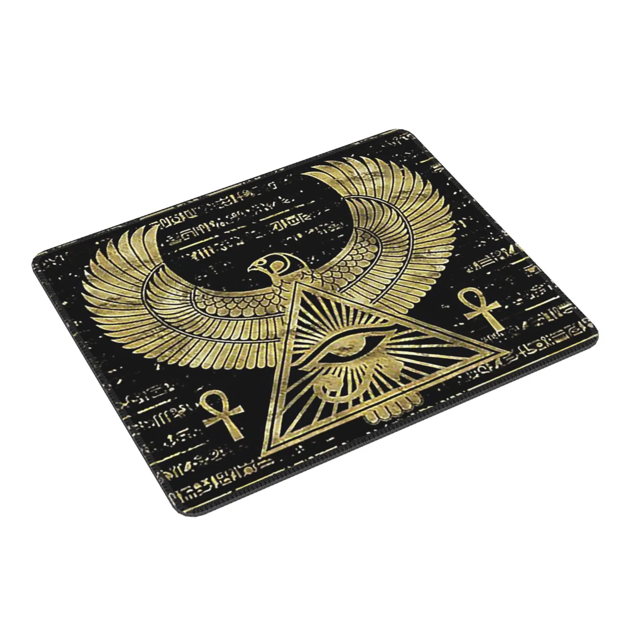 لوحة ماوس عين حورس Wadjet باللونين الذهبي والأسود، لوحة مفاتيح الكمبيوتر، حصيرة الماوس لألعاب الكمبيوتر المحمول، حصيرة مكتبية لطاولة المكتب