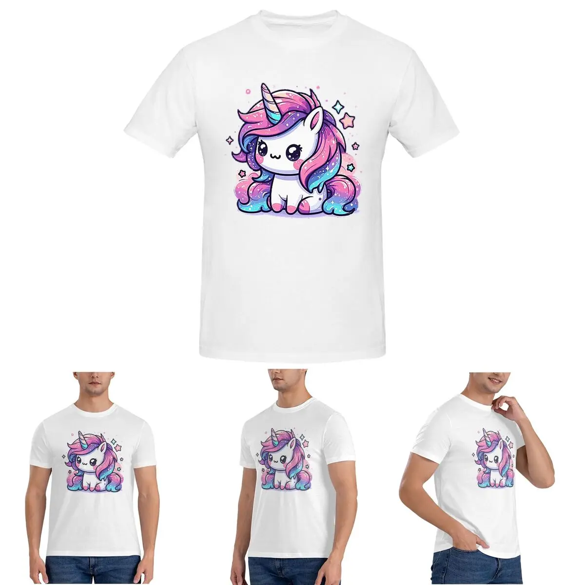 

Sparkle Unicorn Magic T-Shirt for Men Cotton Plus Size T Shirts Men's Short Sleeve Round Neck Summer Clothes Tops S-6XL