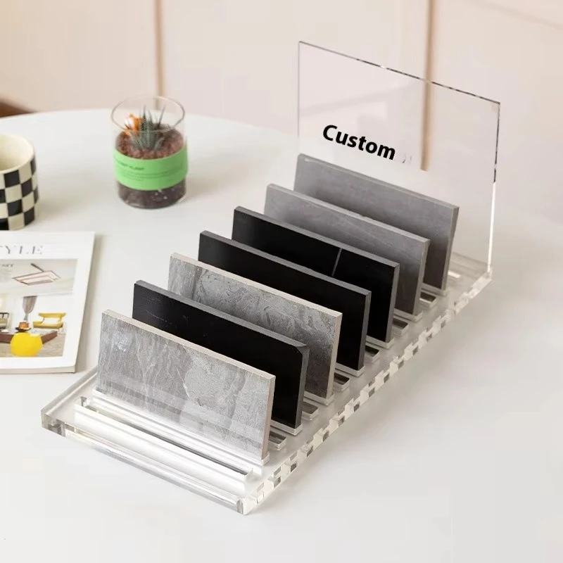 Modern New Style Stone Display Rack Sign Holder Keyring Tabletop Counter for Retail Stores