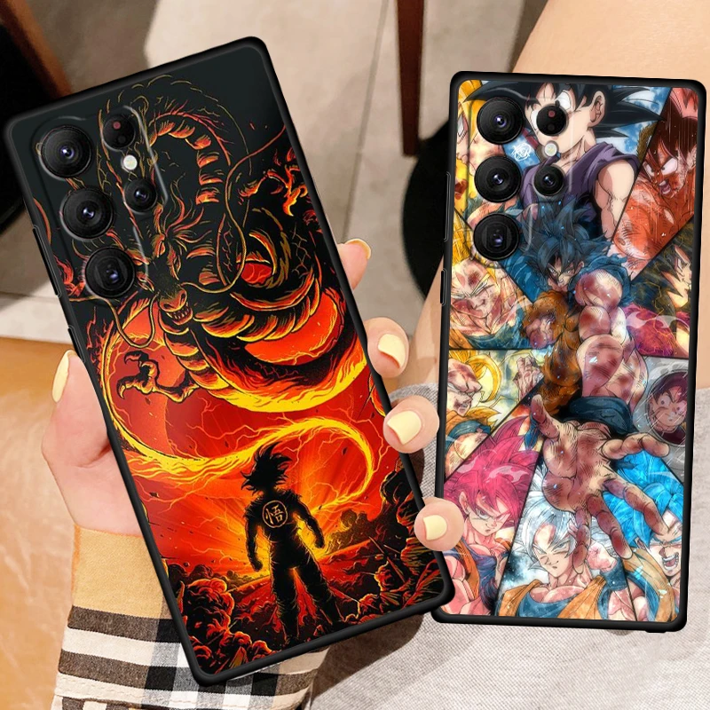 Funda de teléfono negra de arte japonés d-dragon Ball Z para Samsung Galaxy S24, S23, S22, S21, S20 FE, S10, S10E Plus, Ultra Pro Lite, 5G