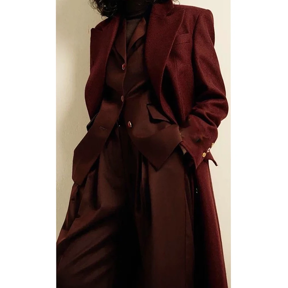 

Oversized Women Blazer Custom Made Plus Size Peak Lapel Coat Casual Business 3Pieces Single-breasted Peak-lapel Office Lady Set