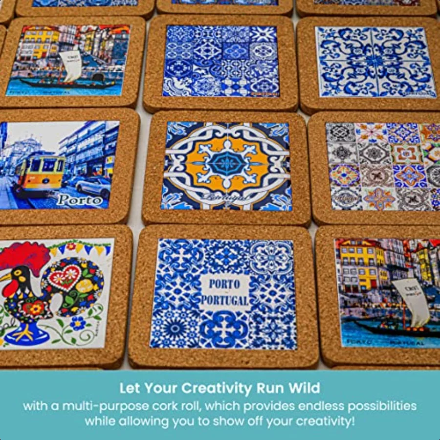 Forro de prateleira de cortiça multiuso de marca 18" x 4' marrom pacote de 6