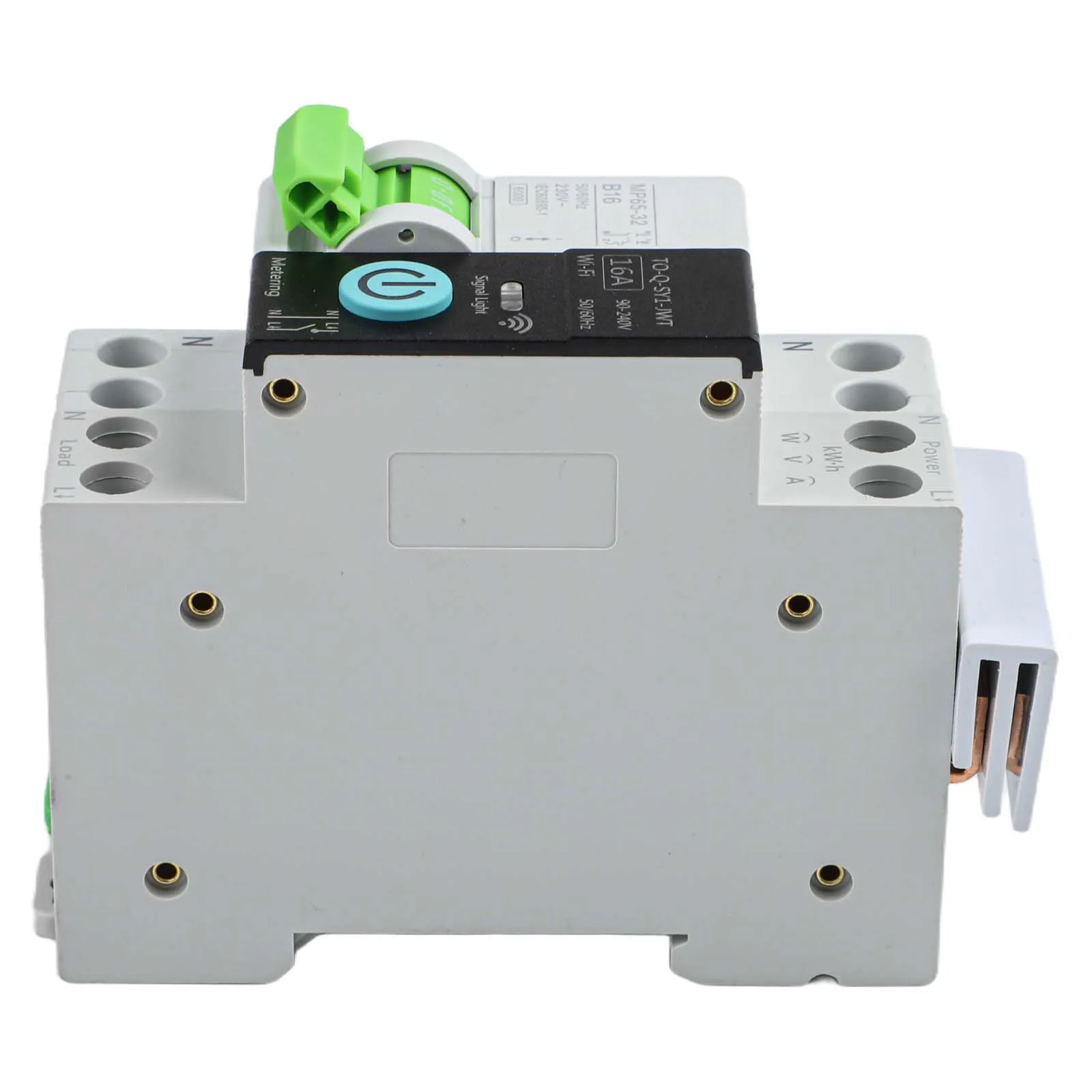 Remote Control Smart Circuit Breaker 16A WiFi with Metering and DinRail Mount Compatible with For Tuya and Voice Assistants