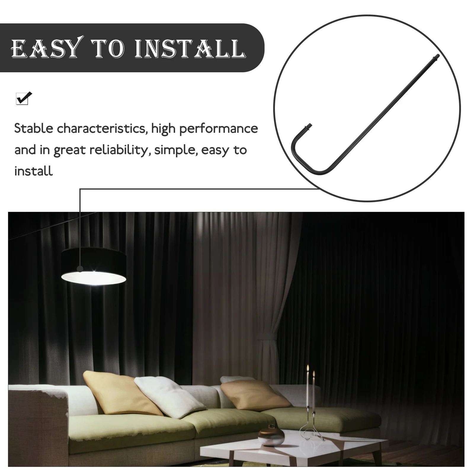 

Curved Lamp Stem for Desk Table Lighting Fixtures Replacement Repair Part Threaded Downrod Compatible with Lamp Making DIY Kit