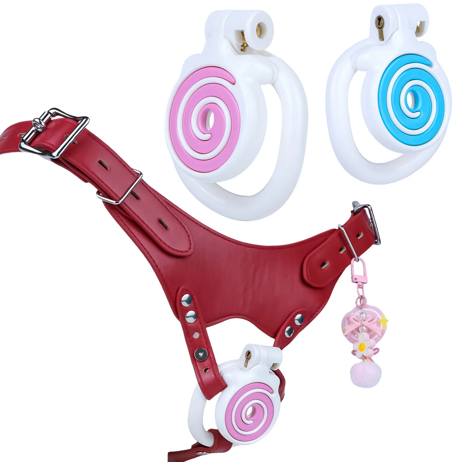 LICKER Wearable Resin Sugar Heart Chastity Cage With Urethral Orifice Metal Catheter Dick Lock Penis Restrict Cock Ring Sex Toys