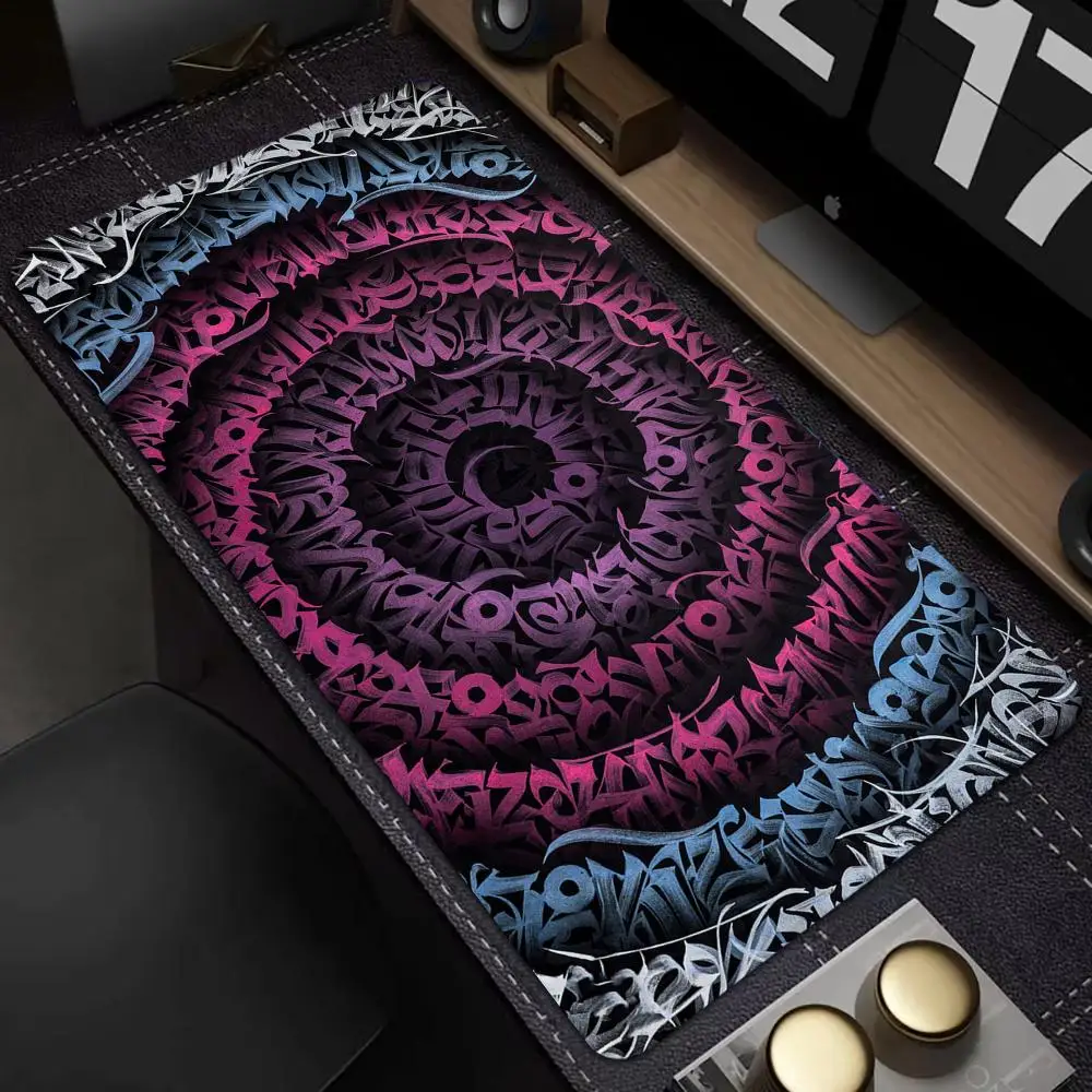 Calligraphy graffiti Mouse Pad Gamer Mouse Pads Laptop Keyboard Mousemat XXL Large Mousepad Gaming Non-slip PC Office Desk Mats