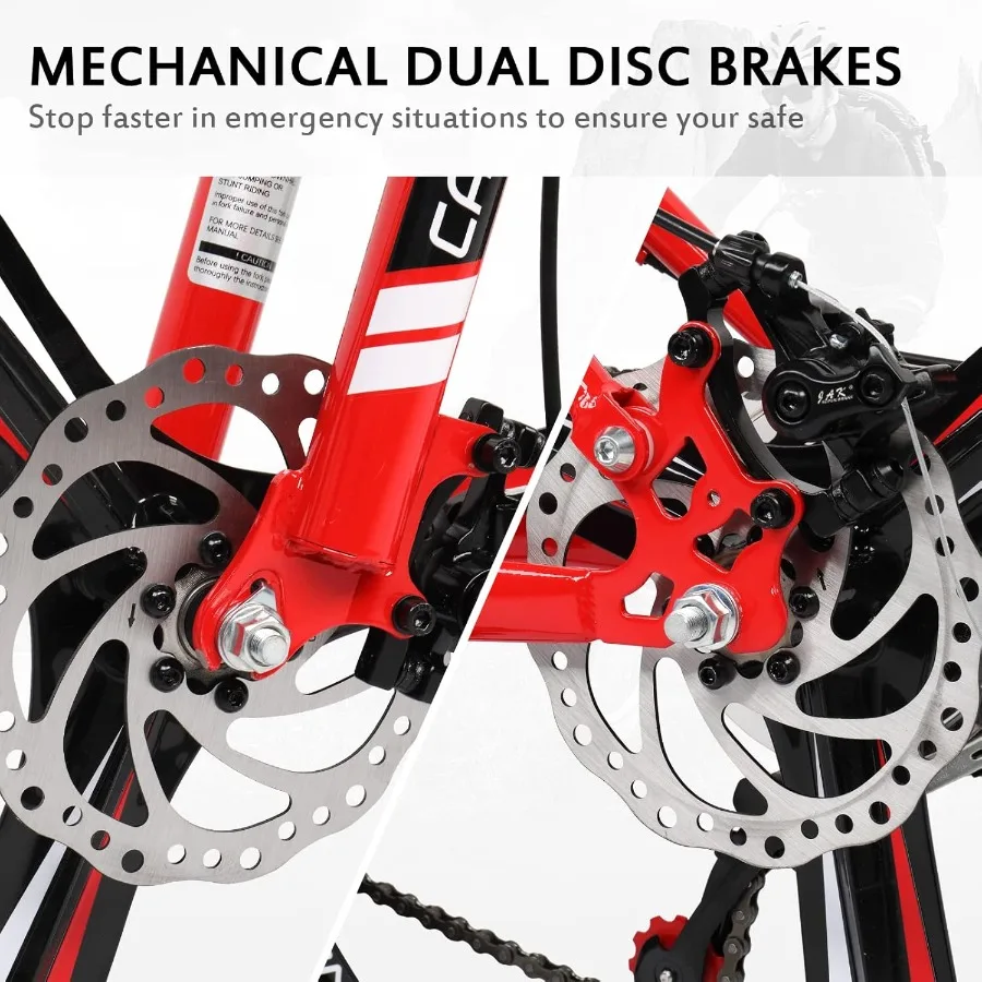 دراجة جبلية قابلة للطي 26 بوصة 21 سرعة دراجة جبلية قابلة للطي مع تأثير صدمة مزدوج فرامل قرصية مزدوجة ميكانيكية قوية Uni #5