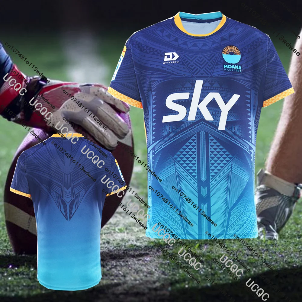 

25/26 New Super Rugby Pacific Aussie Jersey Moana Pasifika 3D Print Breathable Rugby T-Shirts Australia Men Sports Train Jerseys