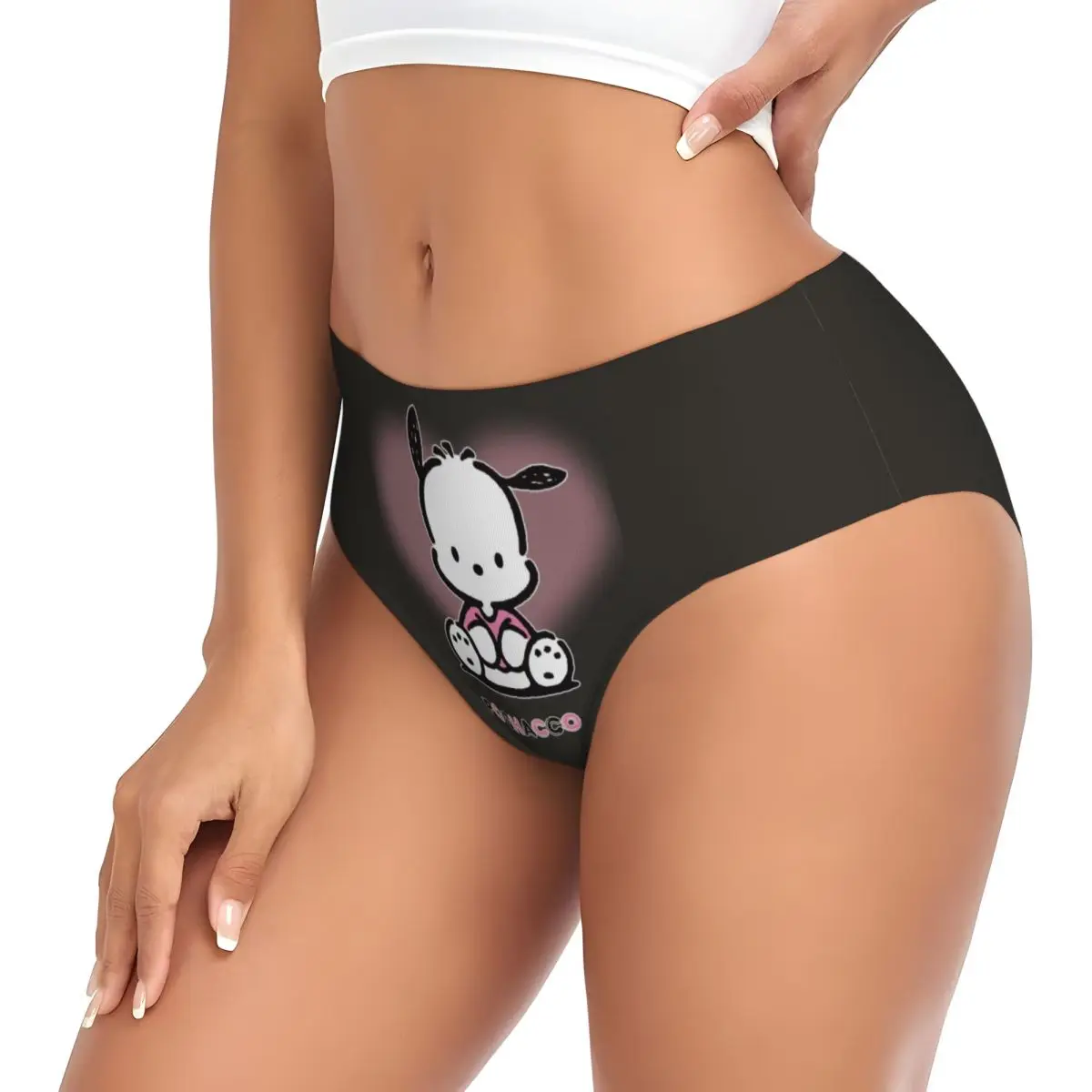 Custom Anime Pochacco Cartoon Brief Panties Women's Breathable Stretch Underwear