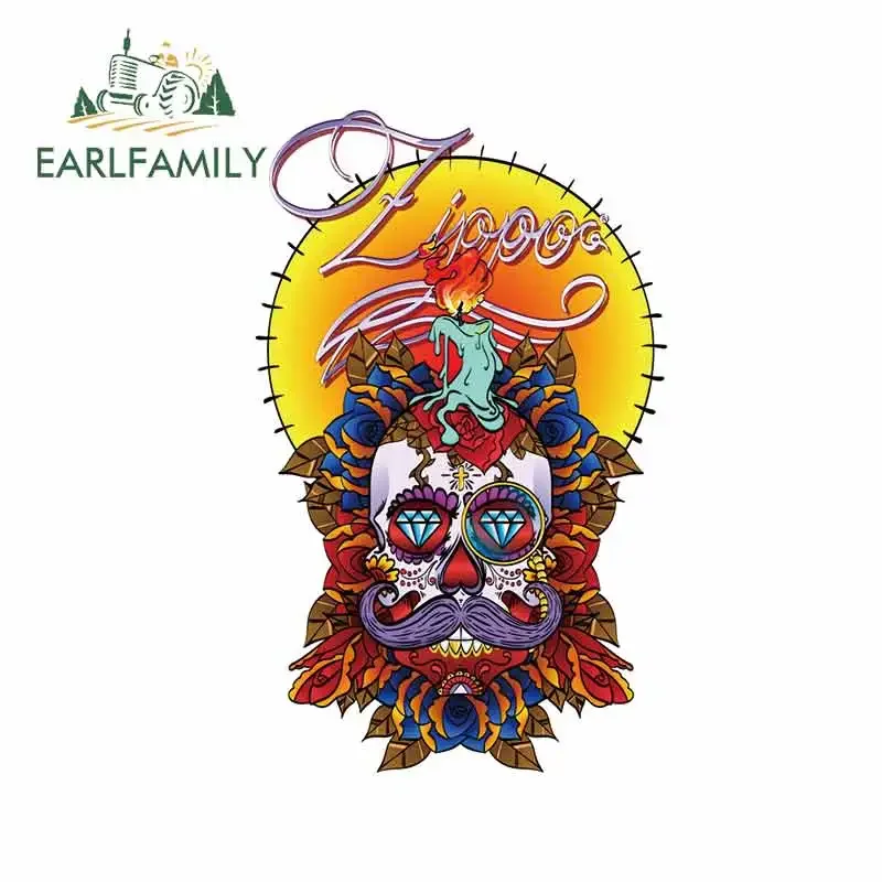 EARLFAMILY 13cm x 8.2cm Skull Clown Car Stickers Fashion Motorcycle Decal Interesting DIY Refrigerator Occlusion Scratch Decor