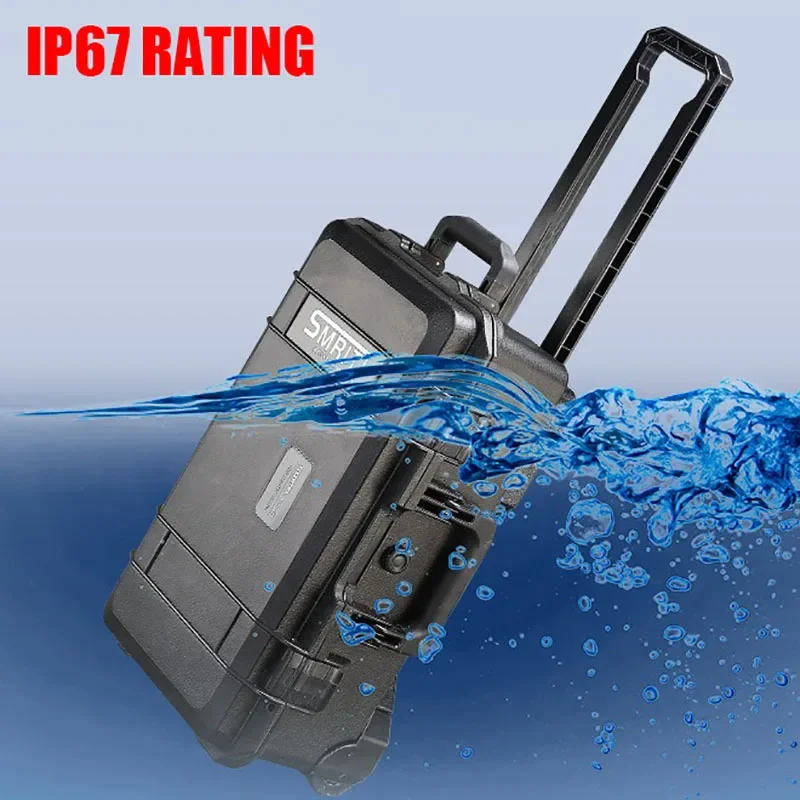 

Multifunction Plastic Toolbox Outdoor Waterproof Equipment Safety Protection Boxes Portable Hardware Tools Storage Pull Rod Case