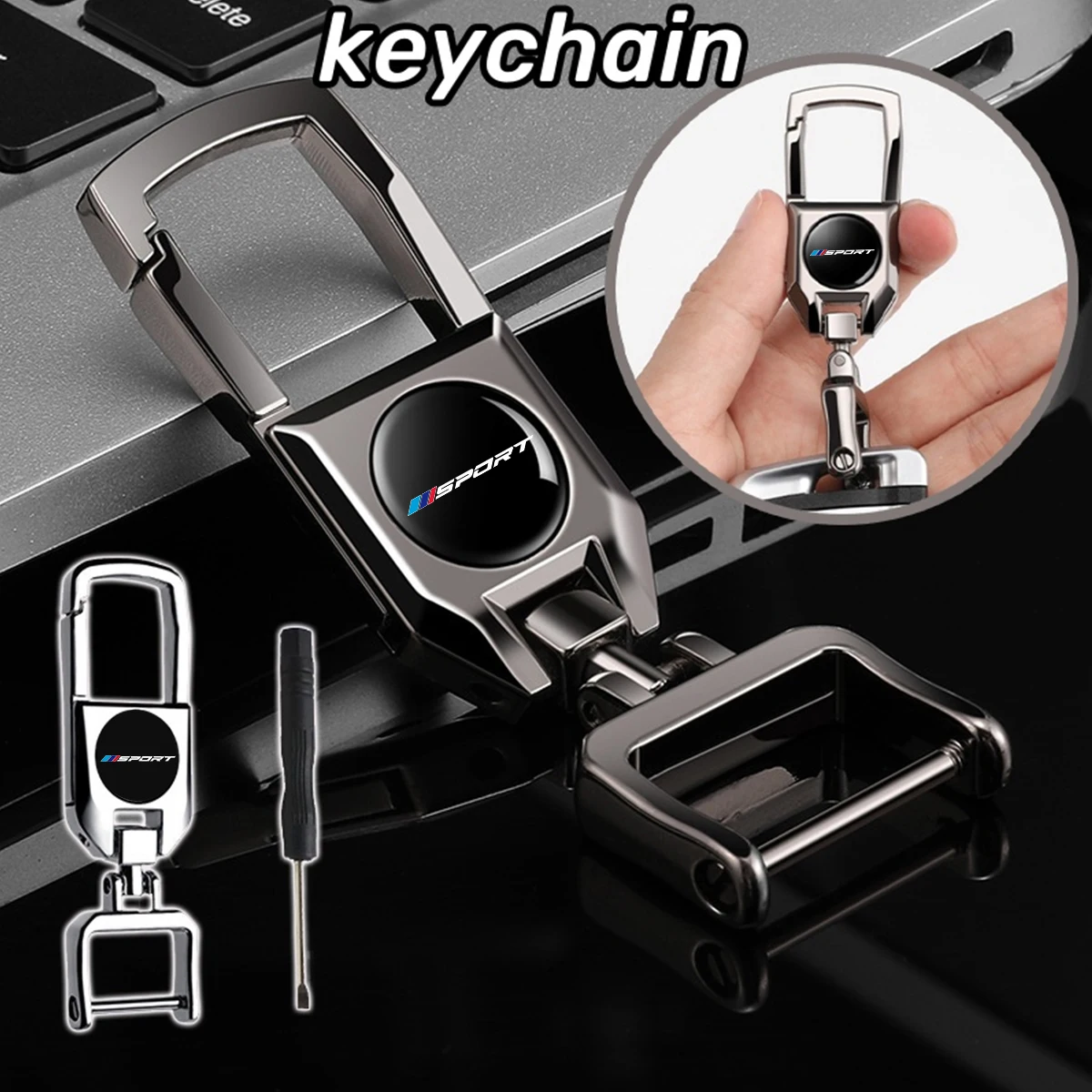 1pc Universal 360°Rotate Key Holder Car Metal Keychain For BMW 1 3 5 7 2 4 6 X Series X1 X3 X5 X6 X4 Motorcycle Key Chain