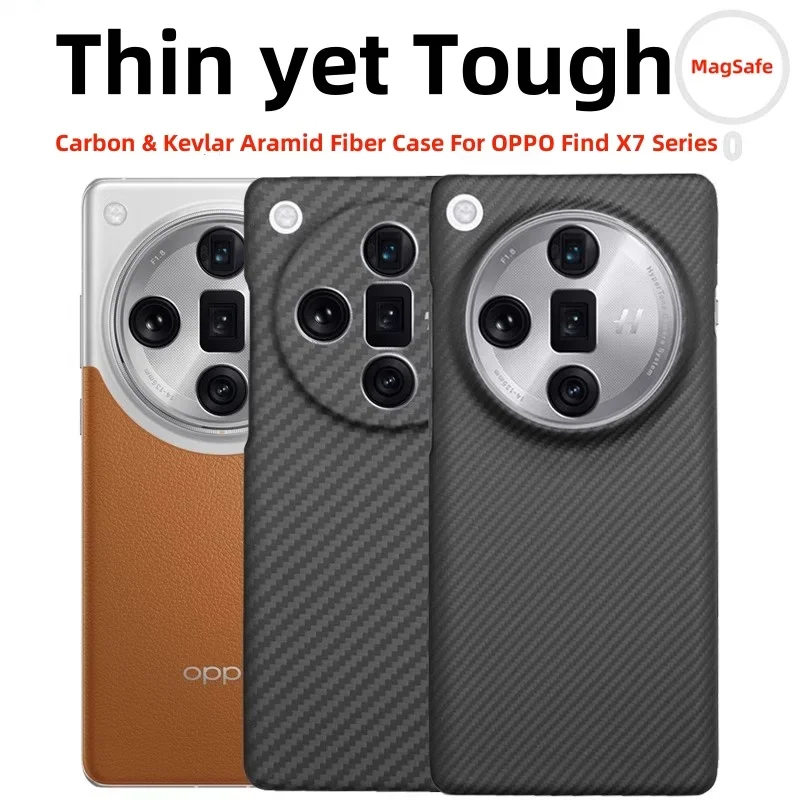 

For oppo find x7 ultra kevlar case aramid carbon fiber kevlar magsafe ultra thin hard cover premium Slim light magnetic black re