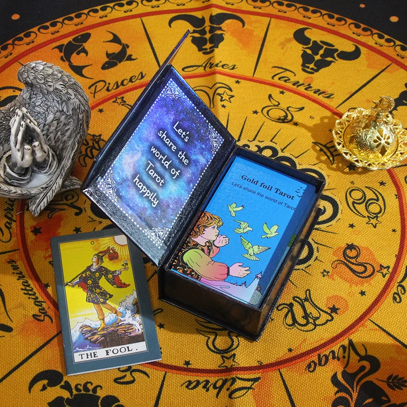 Plastic Waterproof Tarot Divination Prop Classic Tarot Game Beginners Self Study Prop Prophecy