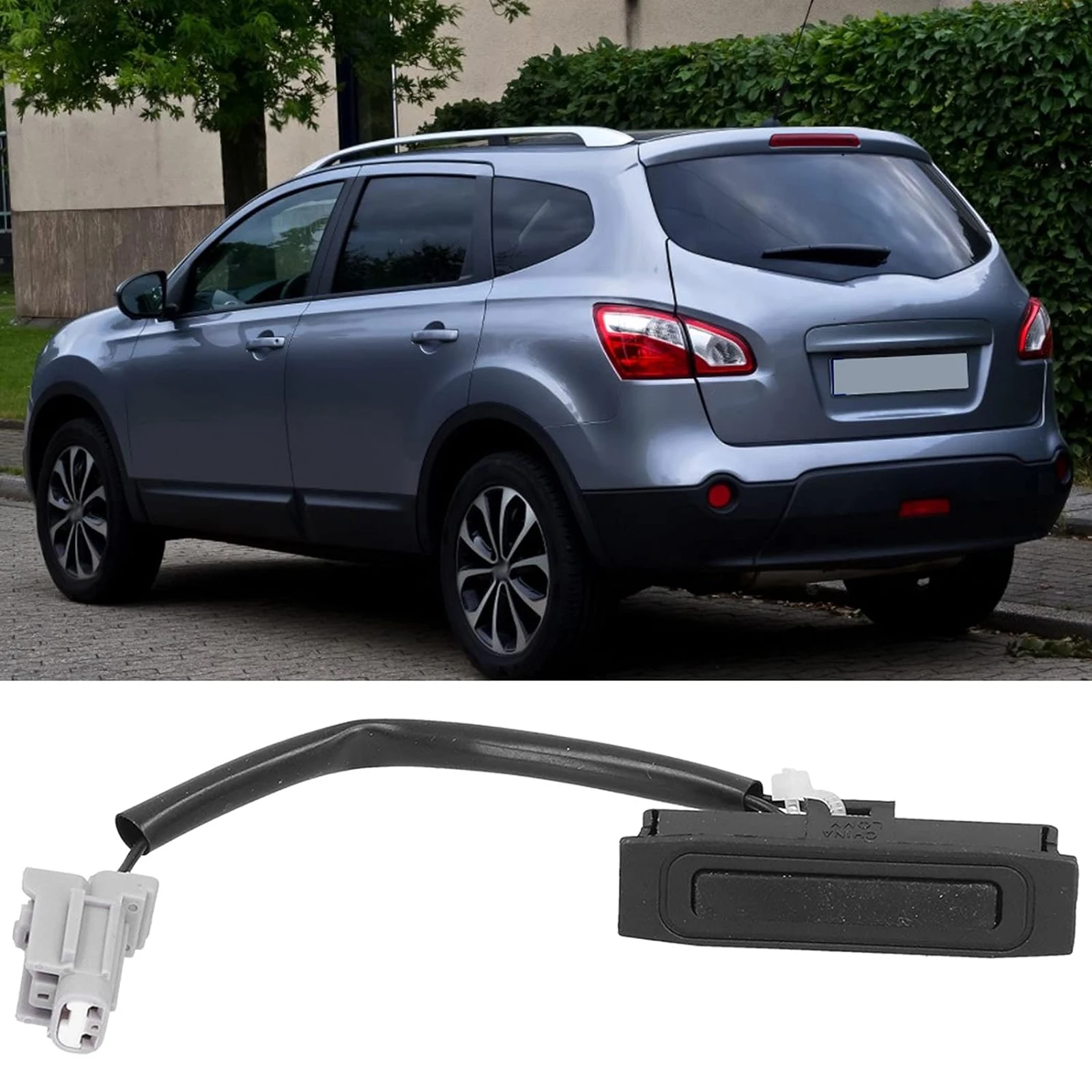 Traseira do carro Switch para Nissan Qashqai, Trunk Lid Substituição Botão de Abertura, Auto Acessórios, 2006-2014, 90602-JD00B, 90602-JD004