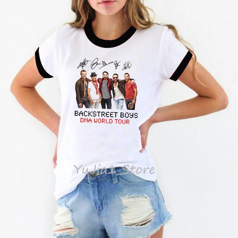 

2024 Hot Sale Cool Backstreet Boys Graphic Print Tshirt Women Hip Hop Music Lover T Shirt Girls White Short Sleeve T-Shirt Tops