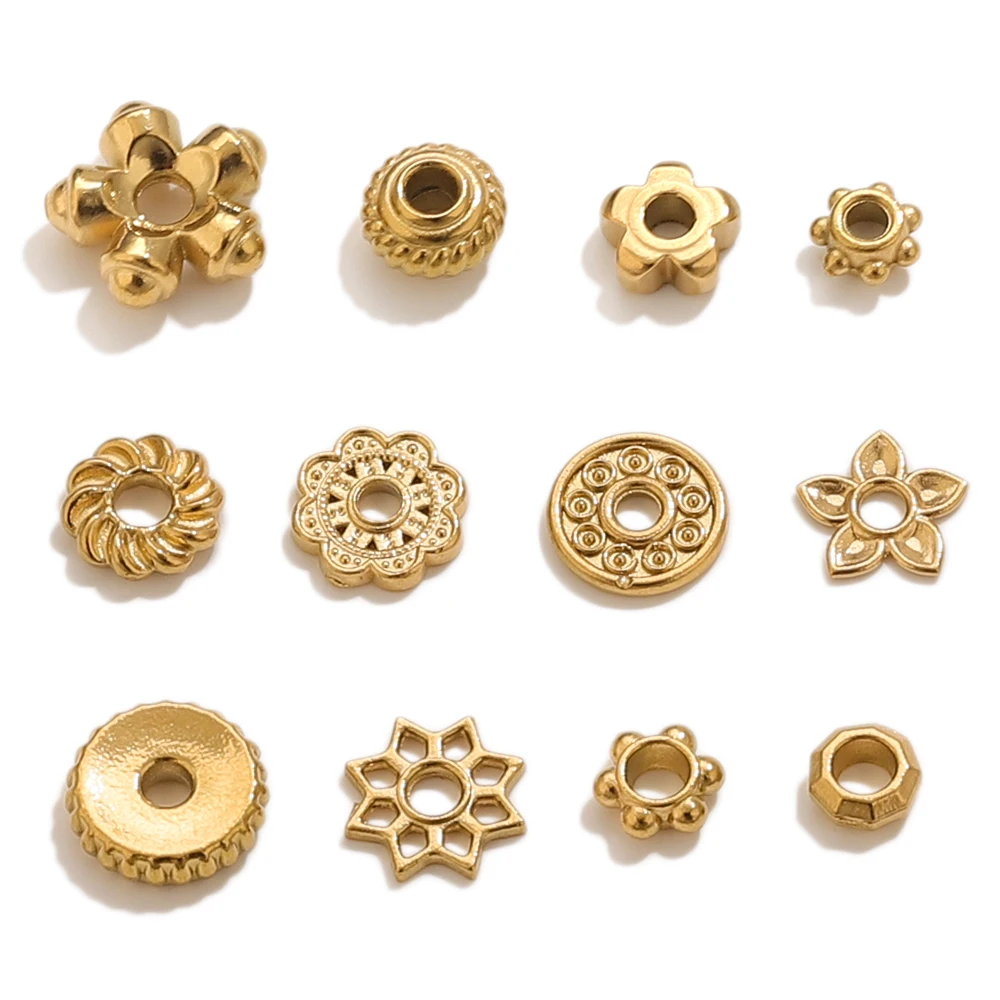 20 قطعة الفولاذ المقاوم للصدأ شقة مستديرة خزر عازل لسوار مجوهرات الذهب فضفاض الخرز Findings بها بنفسك النتائج مجوهرات الاكسسوارات اليدوية #6