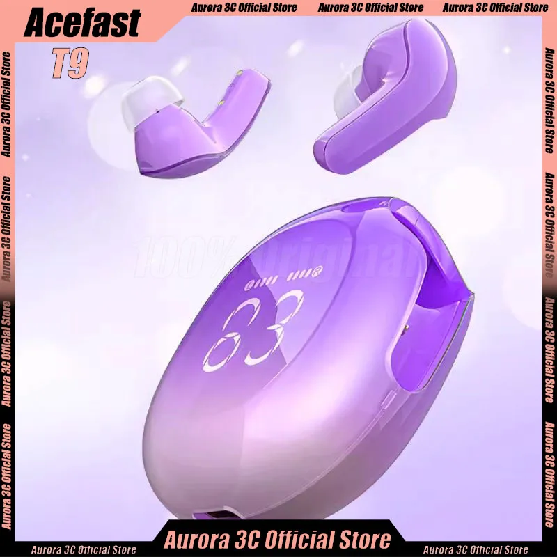 

Acefast T9 Bluetooth Wireless Earphone Transparent Tws purple Colorful Earbuds Noise Reduction Waterproof Earphone Outdoor sport