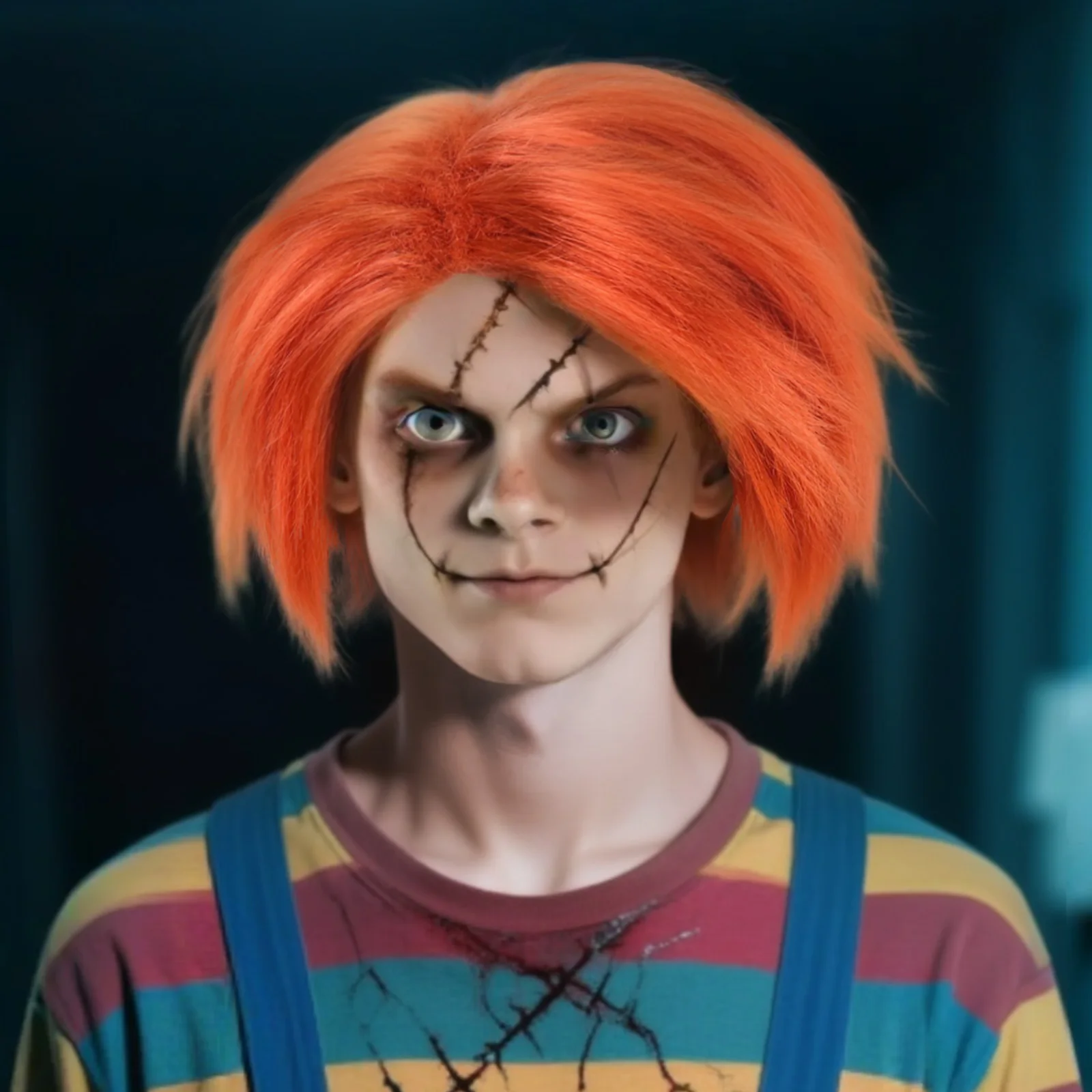 

Синтетический оранжево-красный короткий парик с ярким цветом и натуральной пушистой текстурой, подходит для различных персонажей аниме и игр