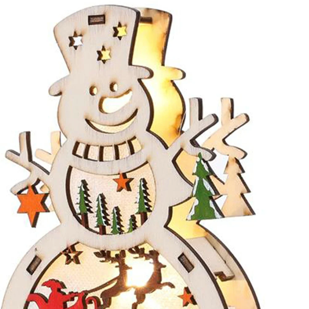 

Christmas Wooden Decoration Light Snowman Shape Premium Material Festive Indoor Lighting Ornament for Party Embellishment