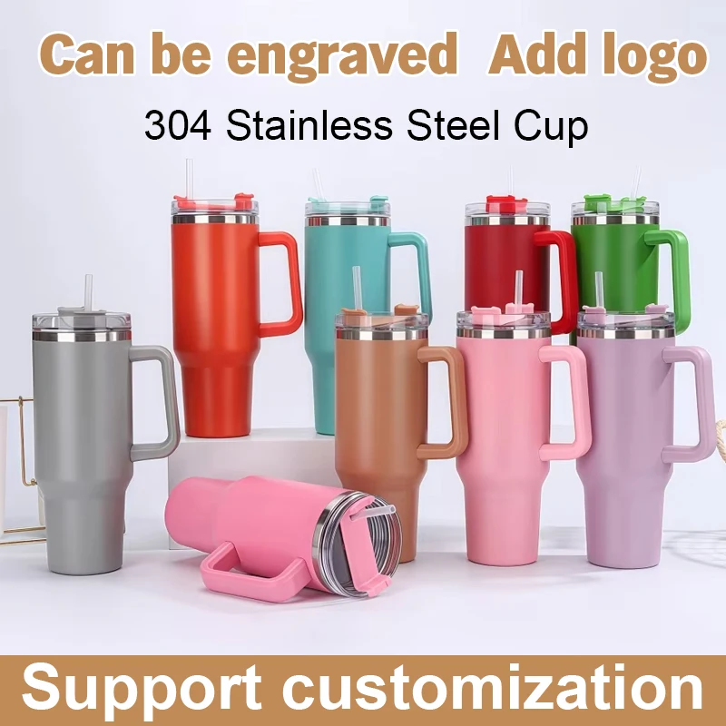 

304 Stainless Steel Insulated Customizable Thermos Object 1.2L Colorful Handle Straw Tumbler Personalized Gift Water Bottle