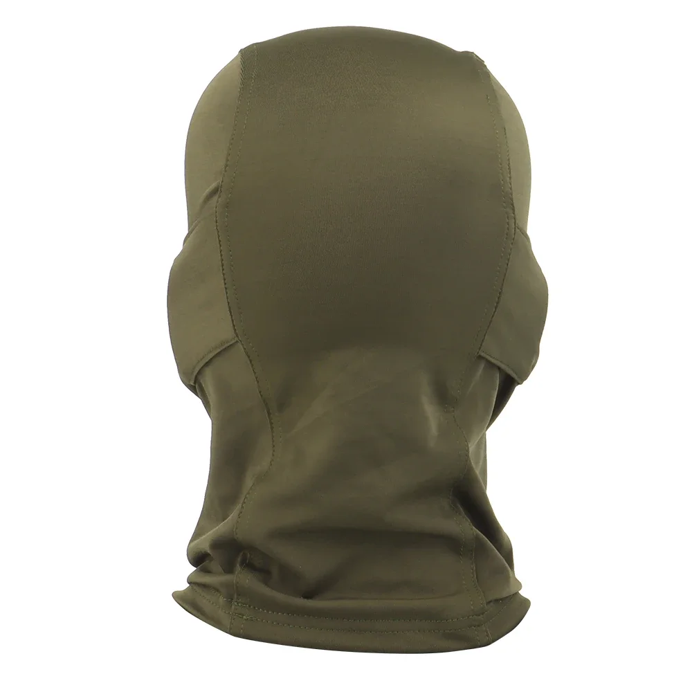 Tactical Mask Outdoor Balaclava Head Hood Silicone Half Face Breathing Headgear Airsoft Hunting CS Sunscreen Cap Green Camo