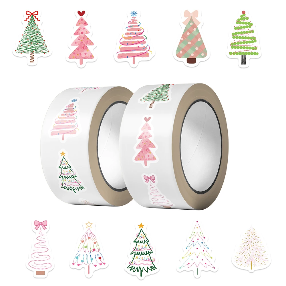 500 قطعة/لفة مضحك الكرتون شجرة عيد الميلاد ملصقات ختم تسميات الشارات DIY بها بنفسك سجل القصاصات المحمول الهاتف مكافأة ملصق لعبة الديكور #1
