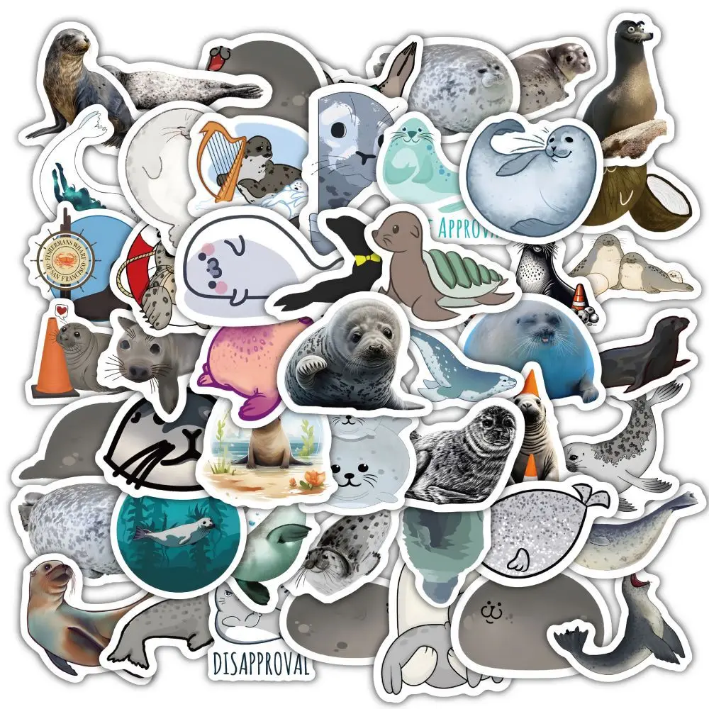 

10/30/60/120PCS Kawaii Sea Animal Seal Sticker Cute Cartoon Graffiti Decoration Phone Case Scrapbook Waterproof Decal Kids Toy