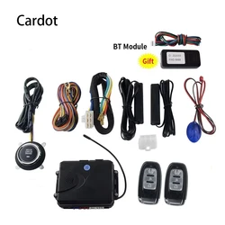 CARDOT Mobile App Start Stop Push Button Start Stop  Pke Passive Keyless Entry Smart Anti-Thief Car Alarms