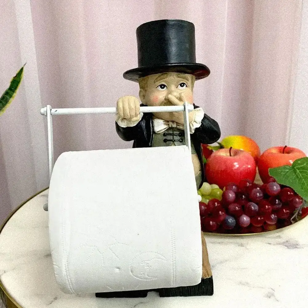 Gentleman Tissue Holder Modern Bathroom Paper Towel Holder Figure Tissue Towel Napkin Papers Dispenser Home Living Room Decor