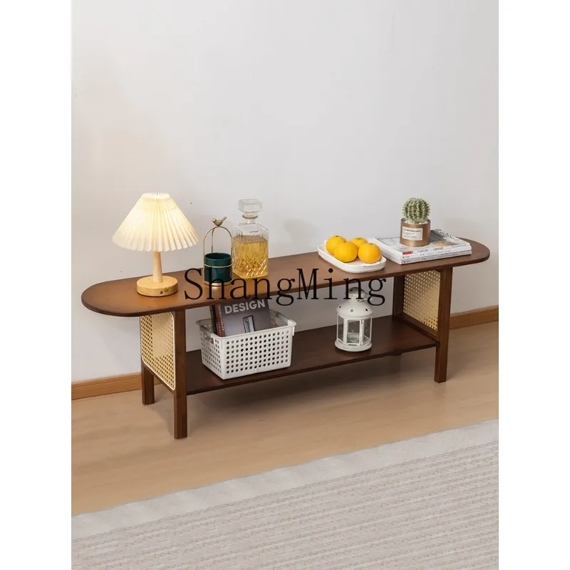 ZHB rattan TV cabinet home bed and breakfast sofa can negotiate round tea table tea table living room G