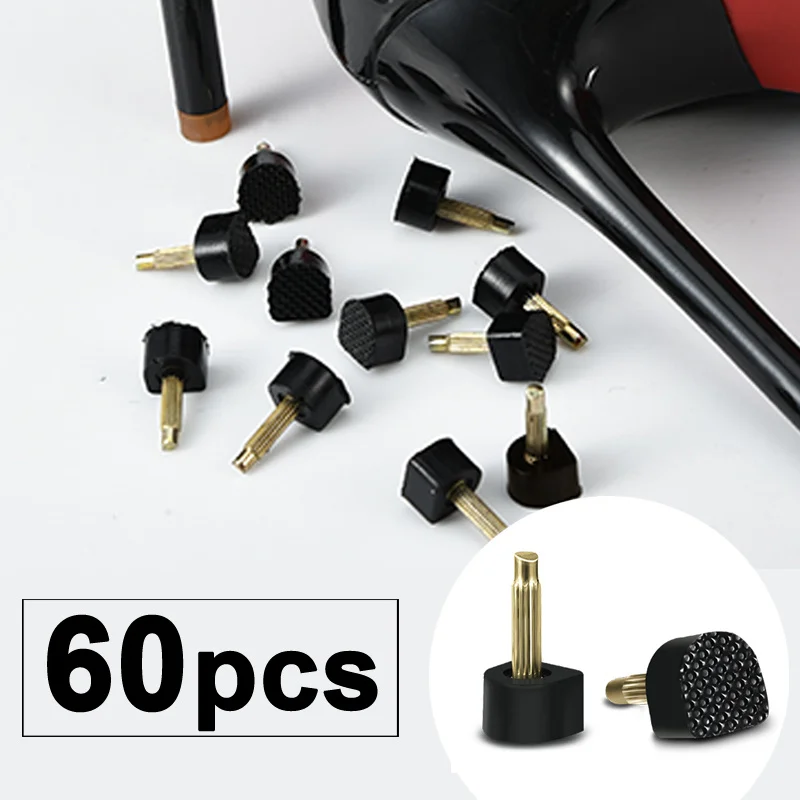 30 Pair High Heel Repair Tips Pins for Women Shoes High Heel Tips Taps Dowel Lifts Replacement Heel Stoppers Shoe Care Protector