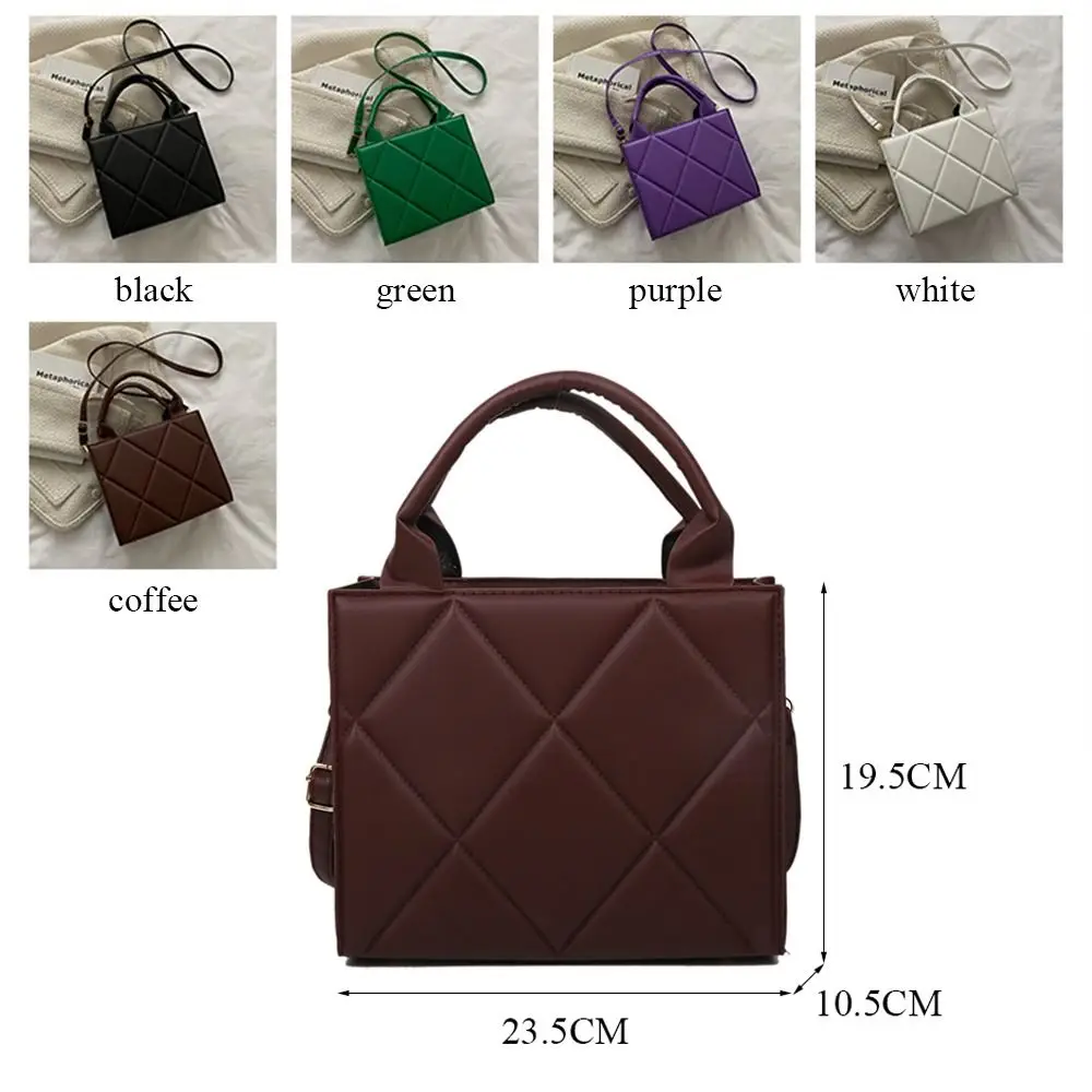 Women Shoulder Bag Trendy PU Leather Shoulder Crossbody Bags Messenger Bags Fashion Ladies Handbags Solid Color Top Handle Bag