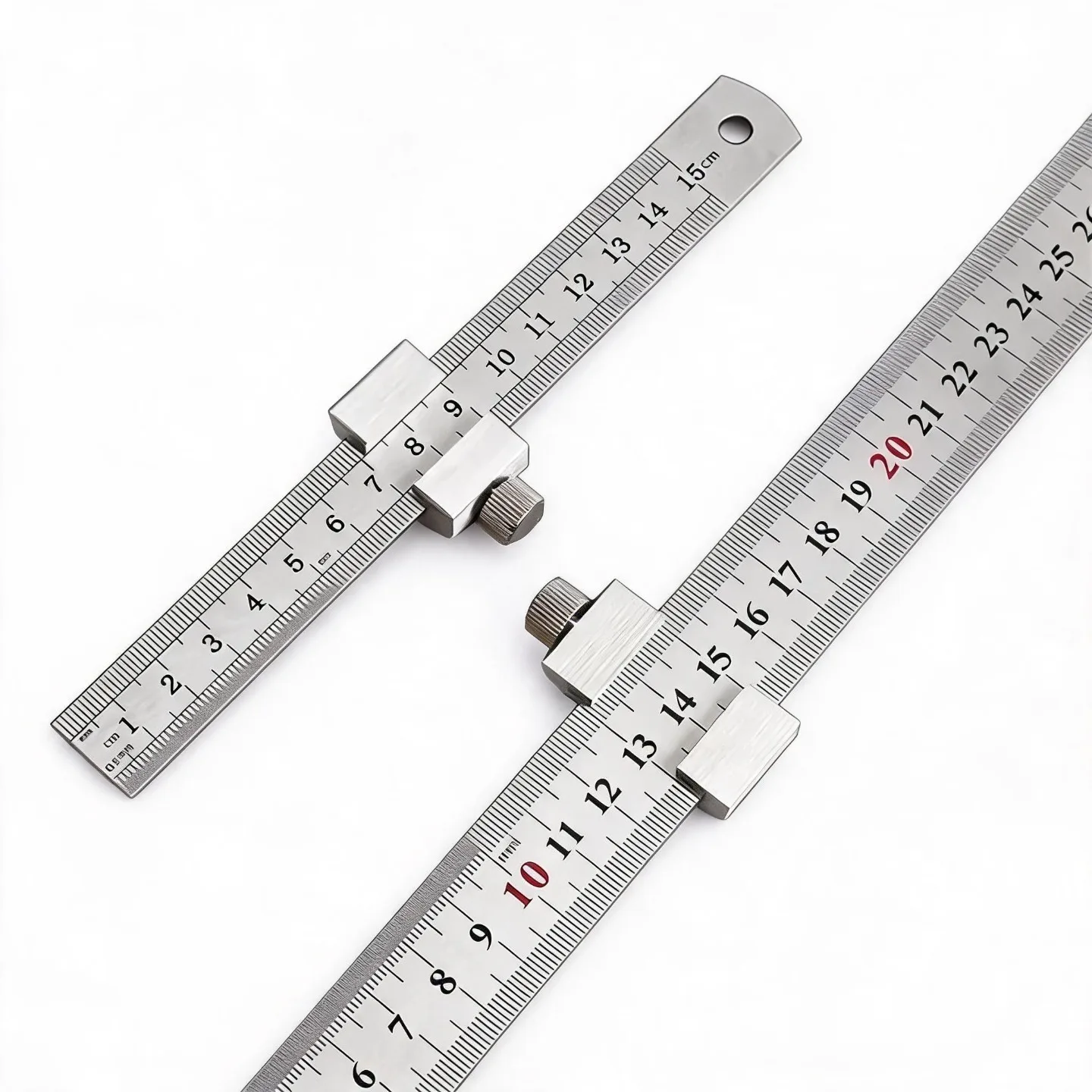 New Portable Carpentry Steel Ruler | Positioning Limit Block + Marking Gauge for Accurate Woodworking Tool Alignment image 4