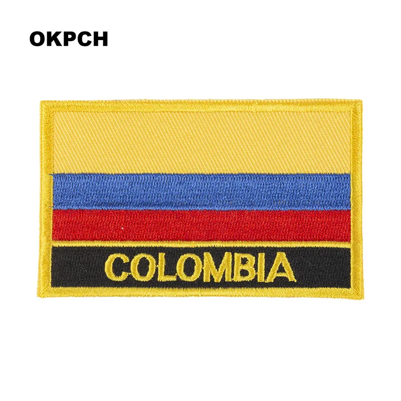 Colombia Flag Embroidery Patches Iron on Saw on Transfer patches Sewing Applications for Clothes in Home&Garden